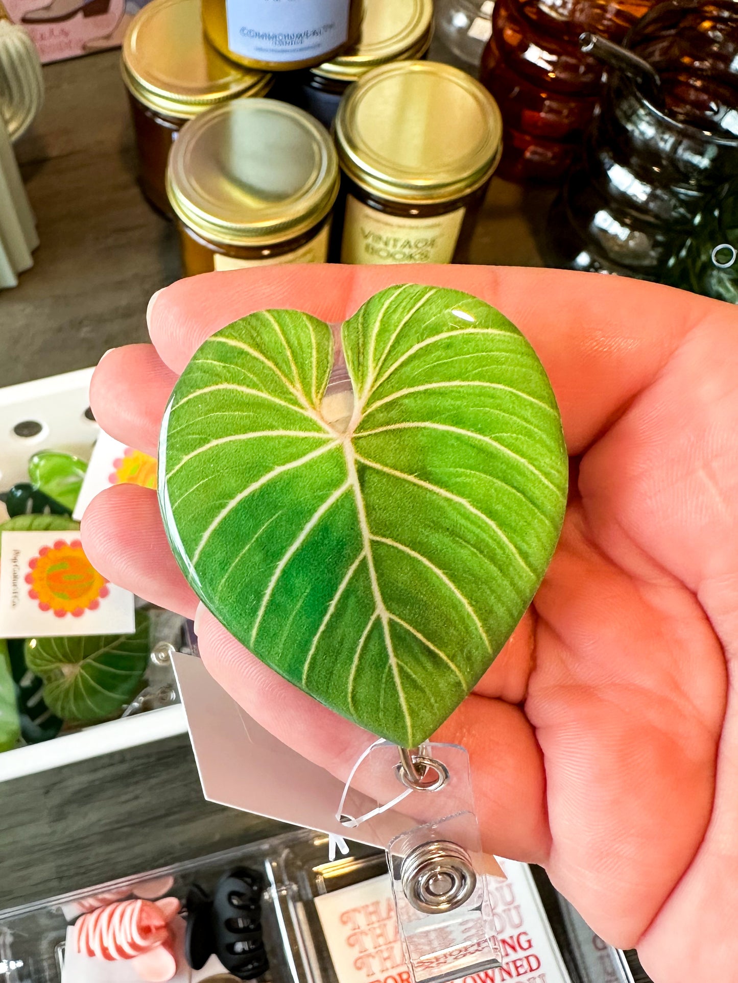 Monstera Leaf Badge Clip