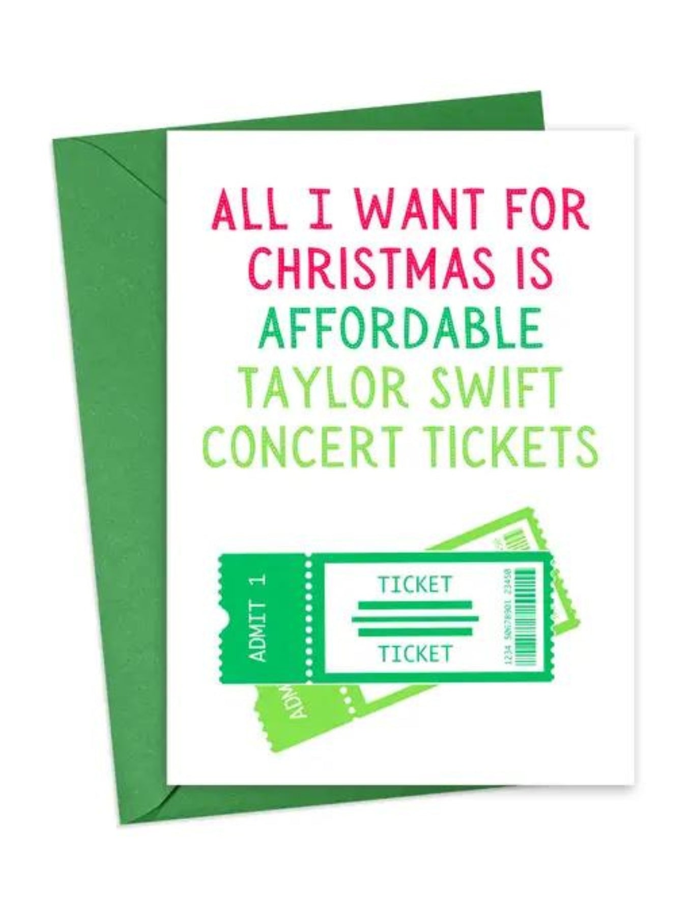 Affordable Taylor Tickets Christmas Card