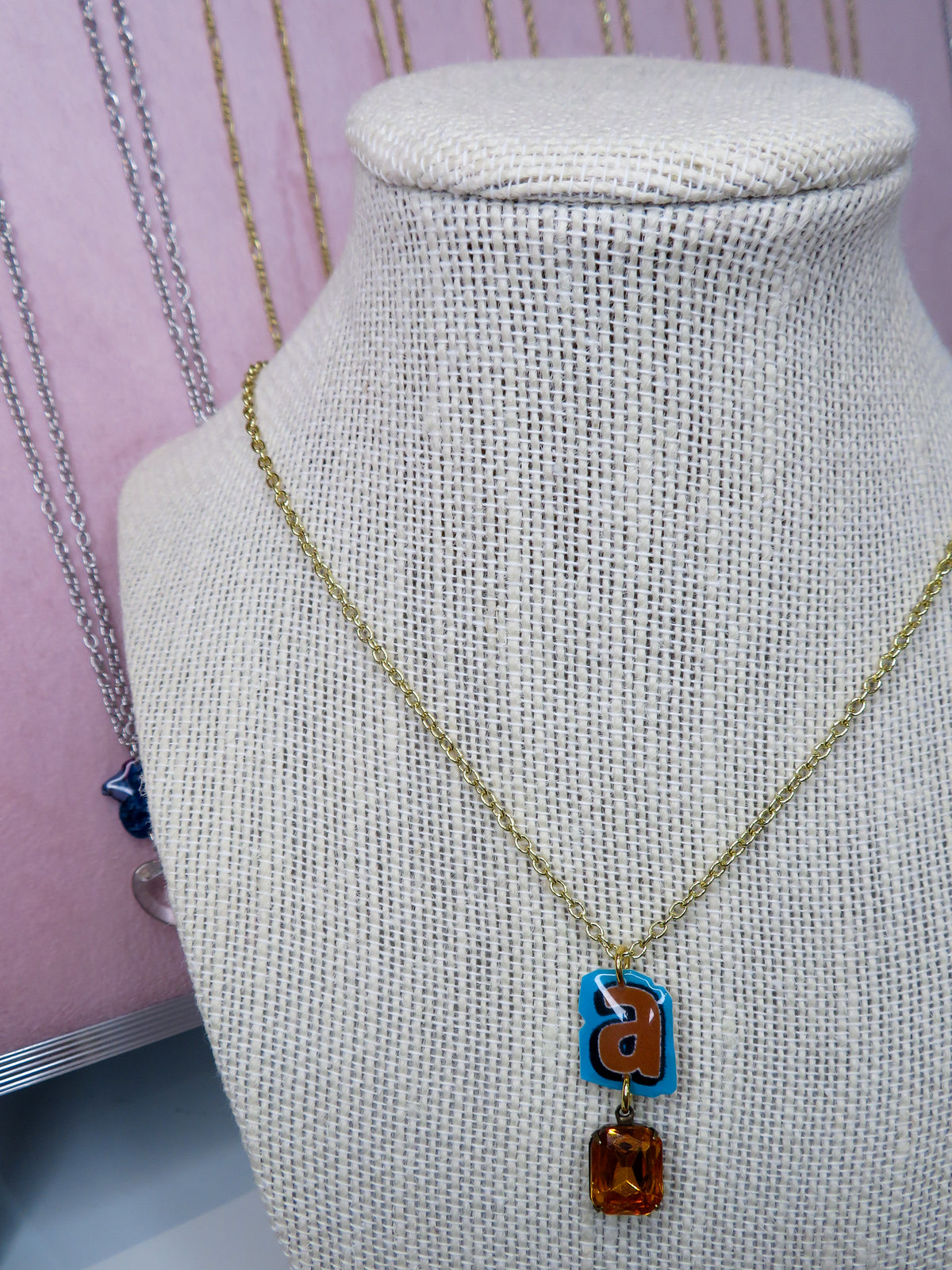 Initial Pendant Charm Necklace