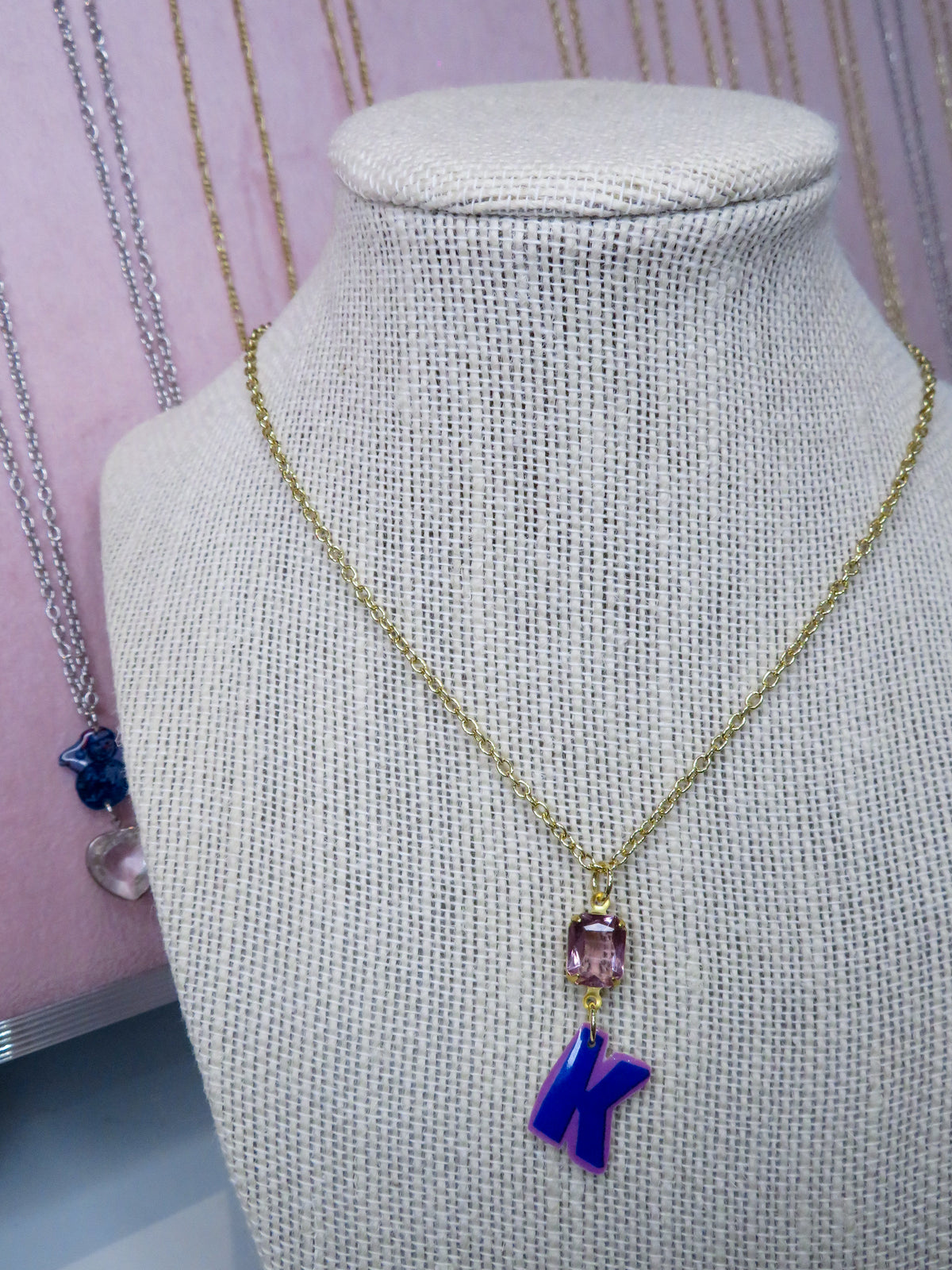 Initial Pendant Charm Necklace