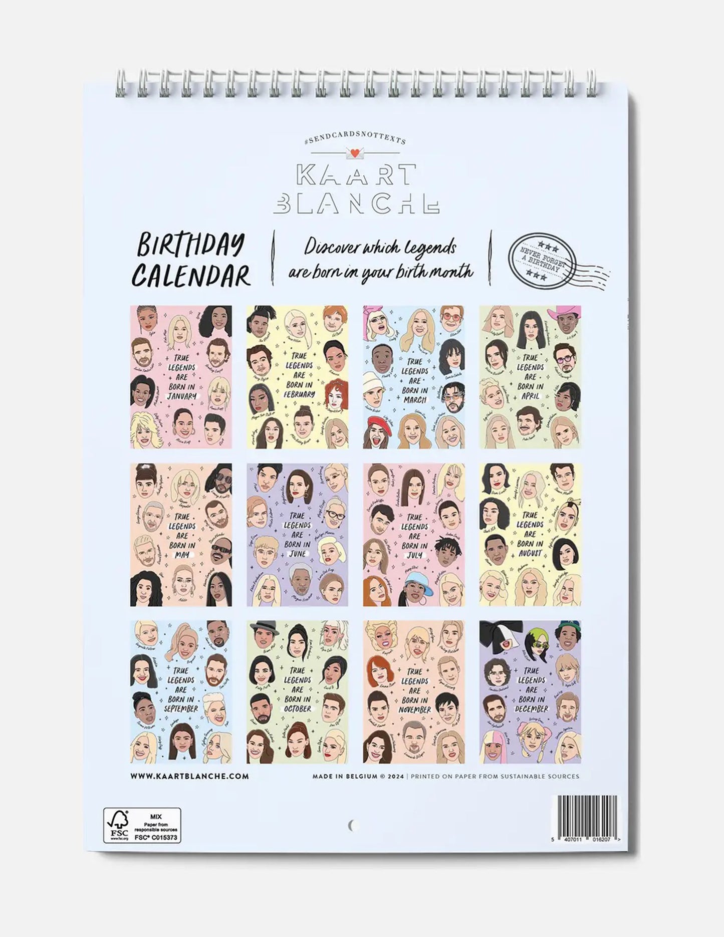 Birthday Legends Calendar