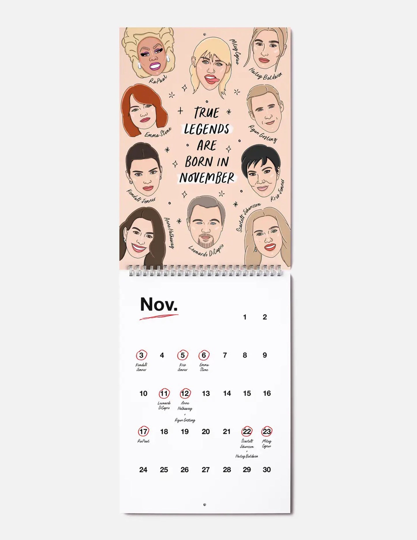 Birthday Legends Calendar