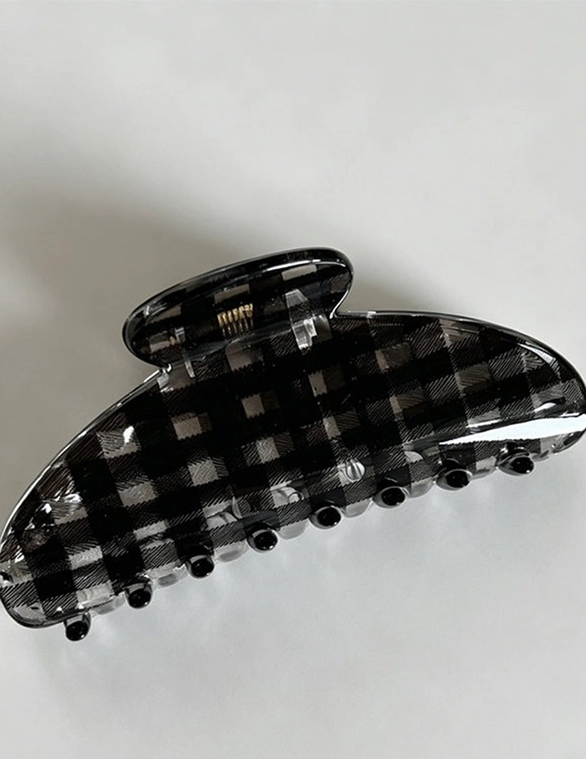 Black Plaid Claw Clip