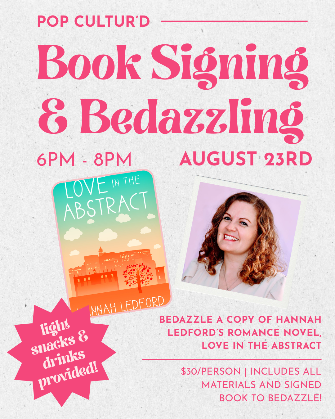 Book Signing/Bedazzling with Hannah Ledford