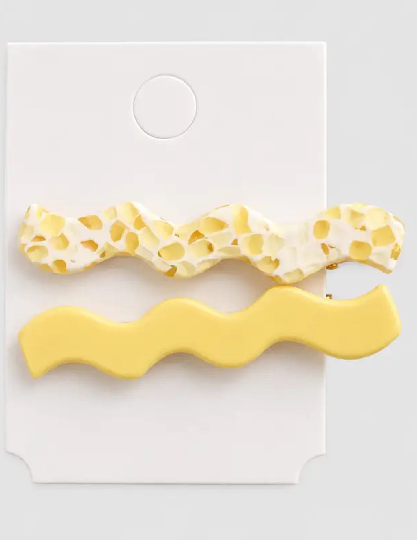 Butter Yellow Squiggle Clip Set