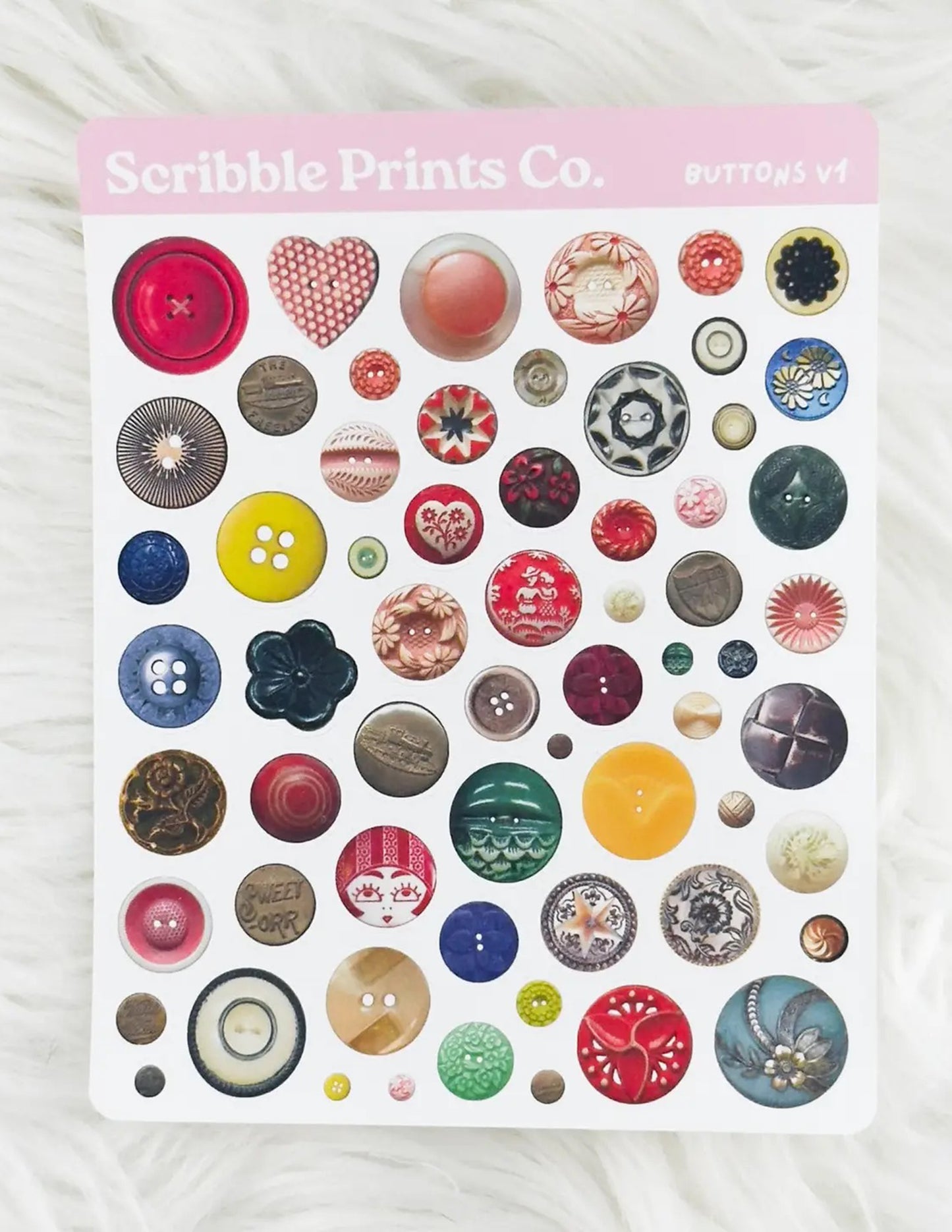 Buttons V1 Sticker Sheet