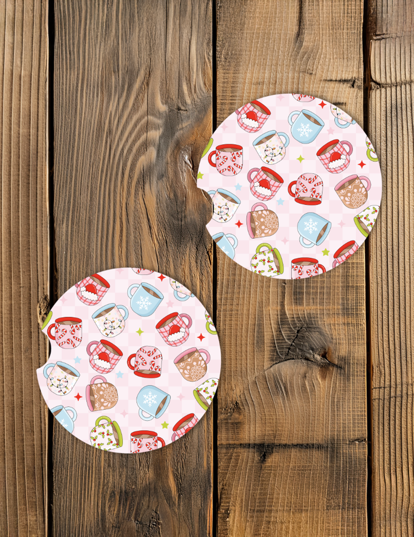 Christmas Cups Car Coaster Set