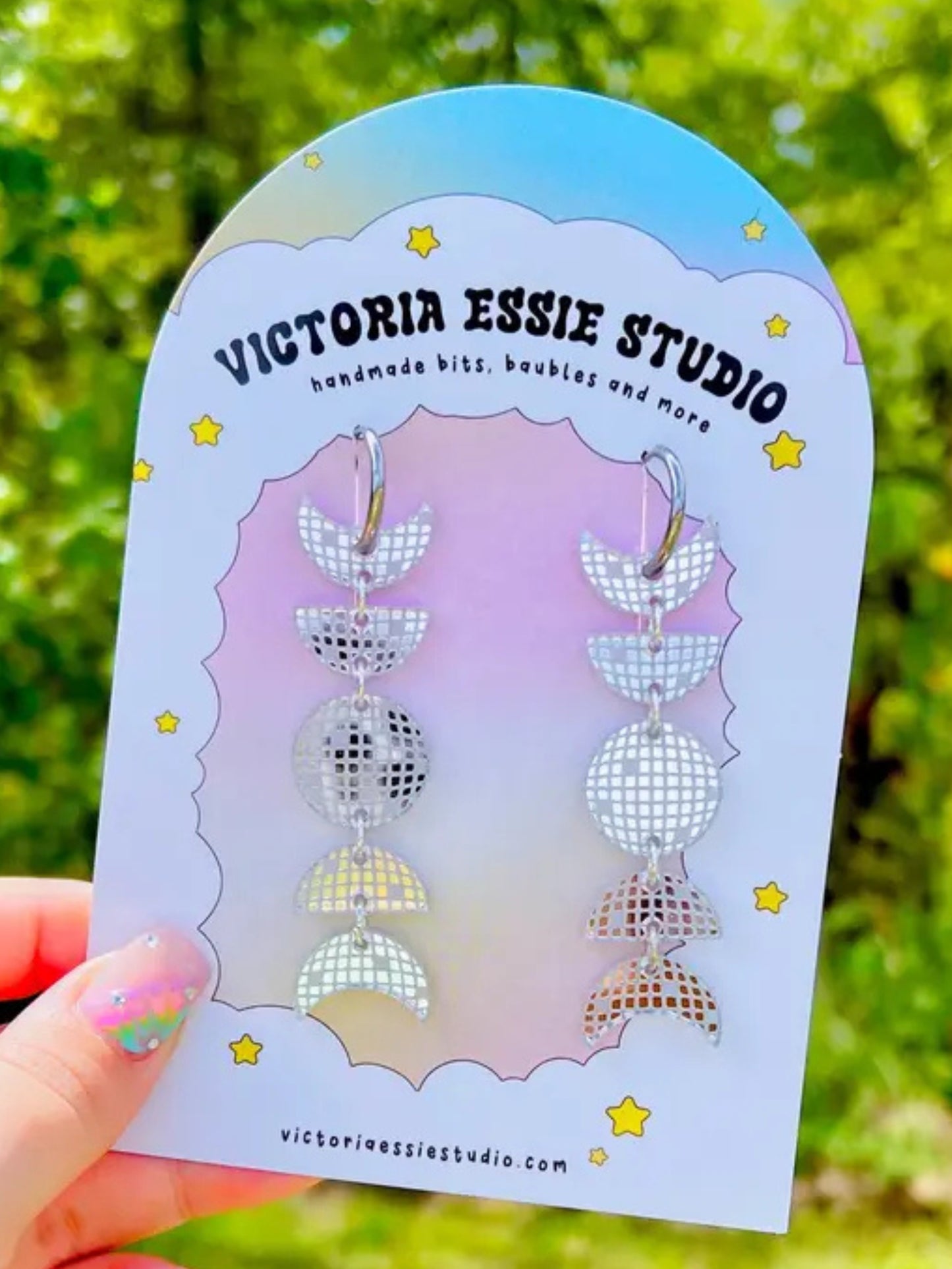 Disco Moon Phase Earrings