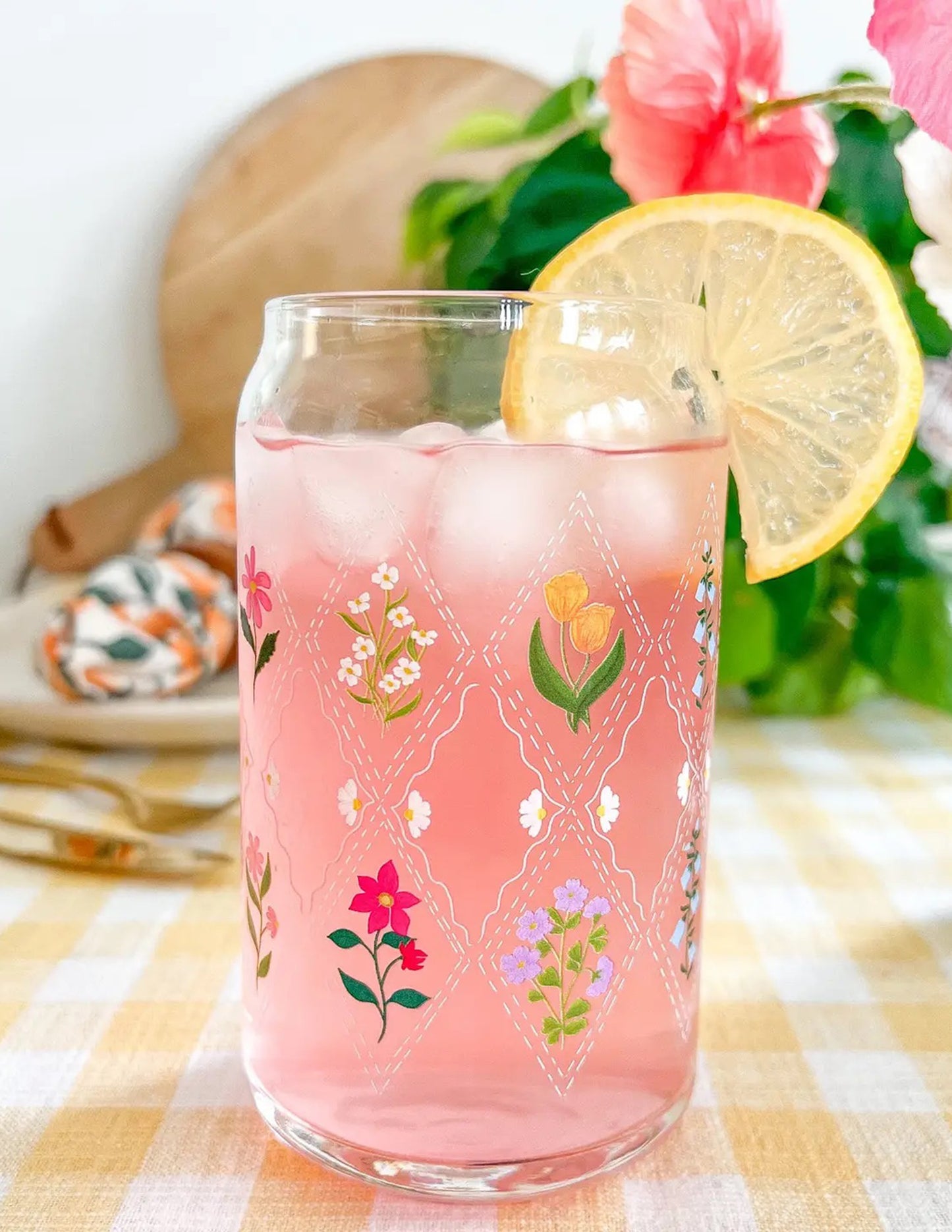 Floral Quilt Glass