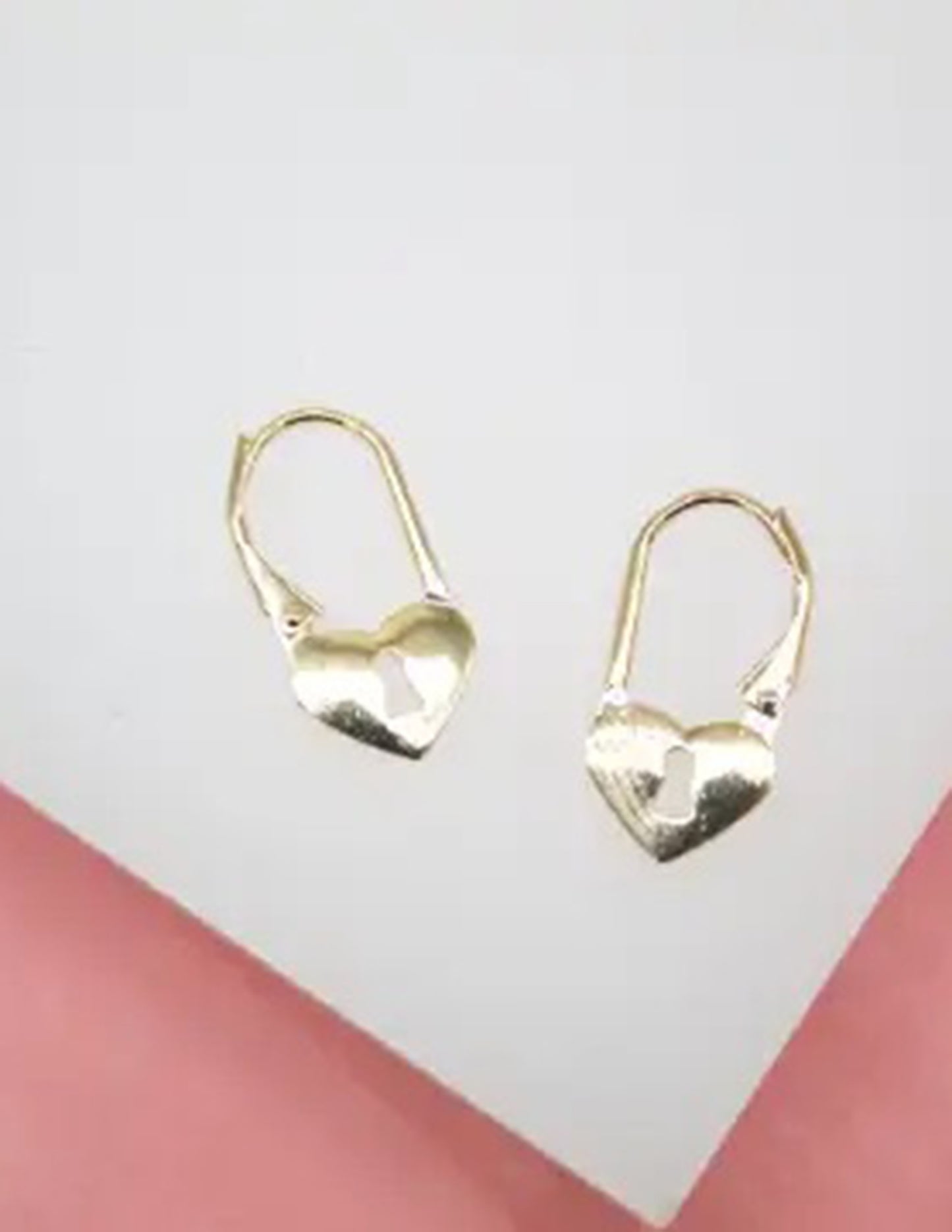 Gold Heart Lock Earrings