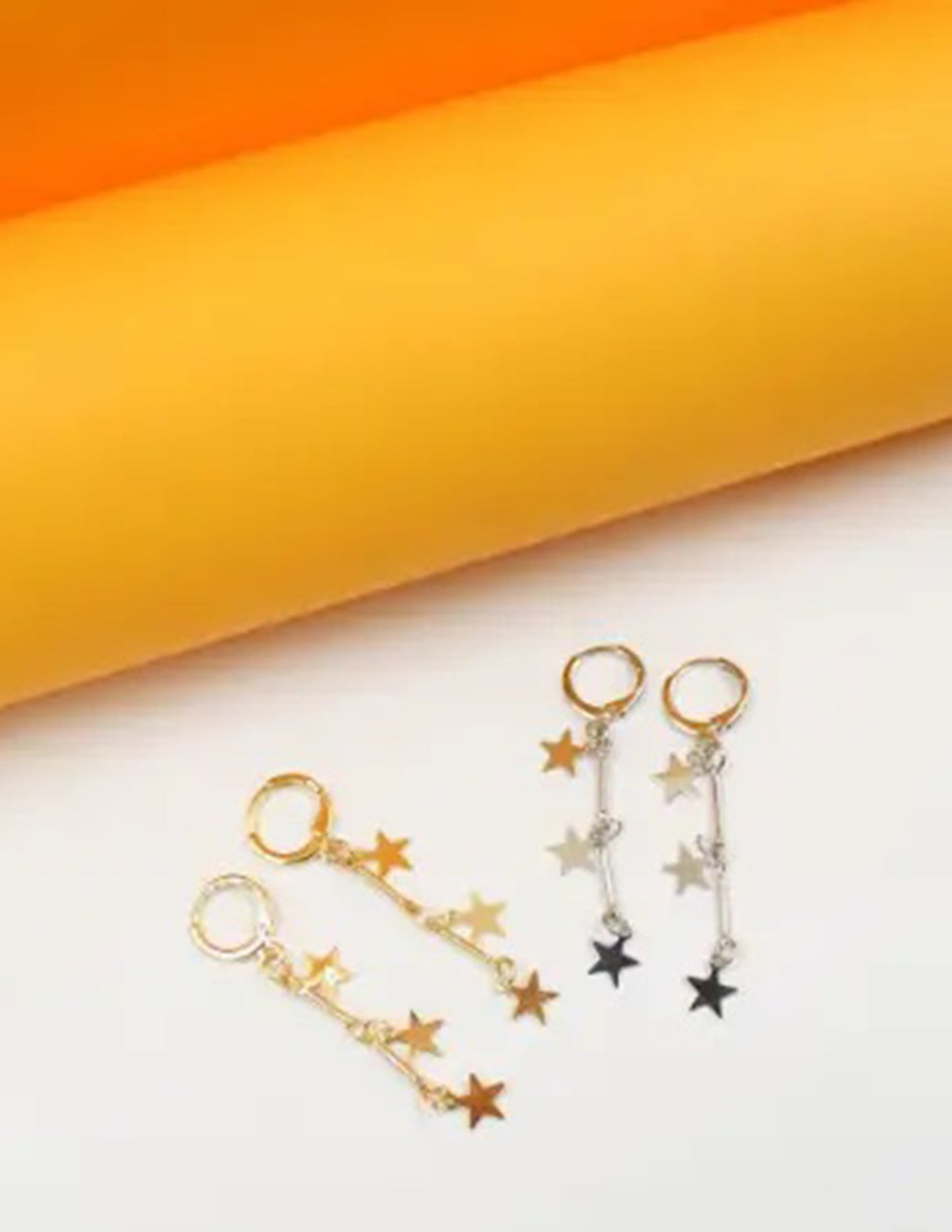 Gold Star Link Earrings
