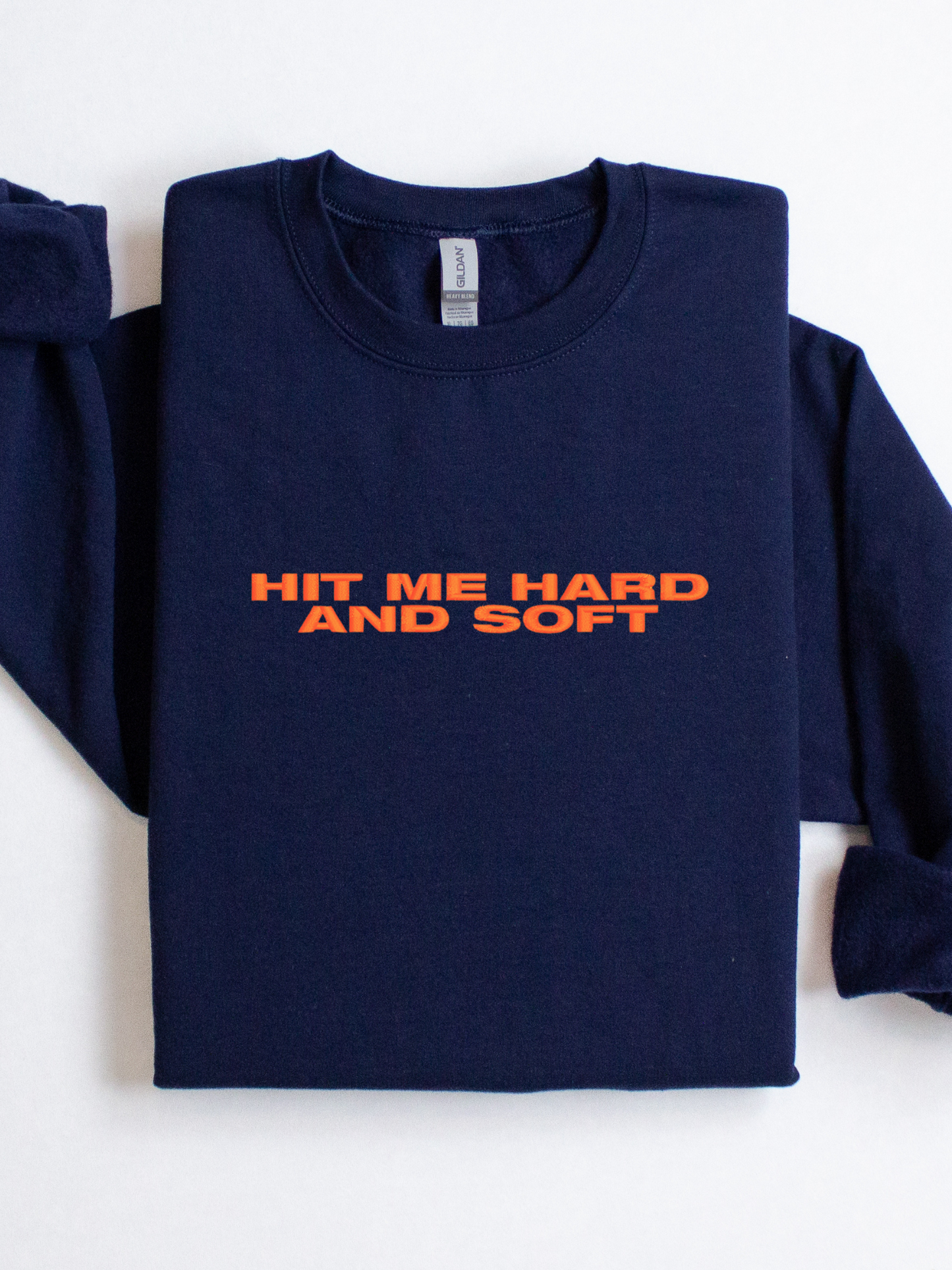 Hit Me Hard & Soft Embroidered Crewneck