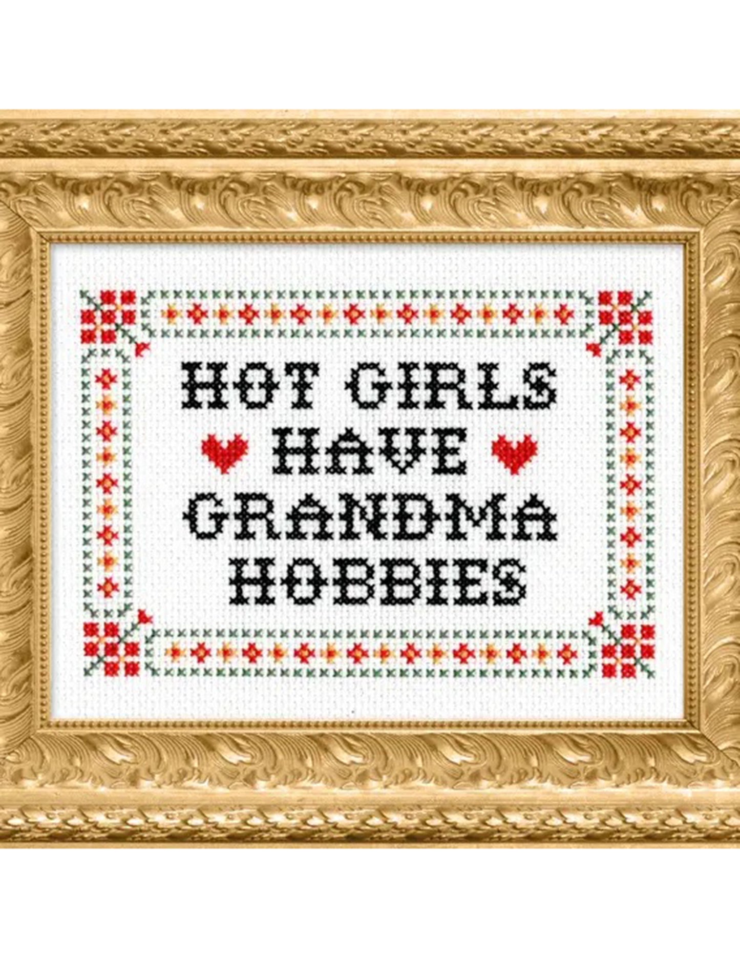 Hot Girls Have Grandma Hobbies Cross Stitch Kit