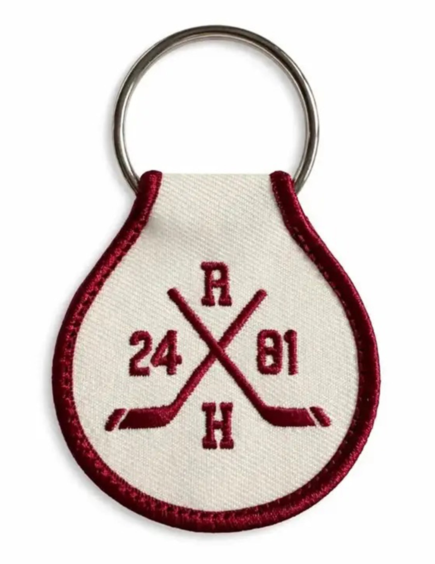 HR Hockey Sticks Embroidered Keychain