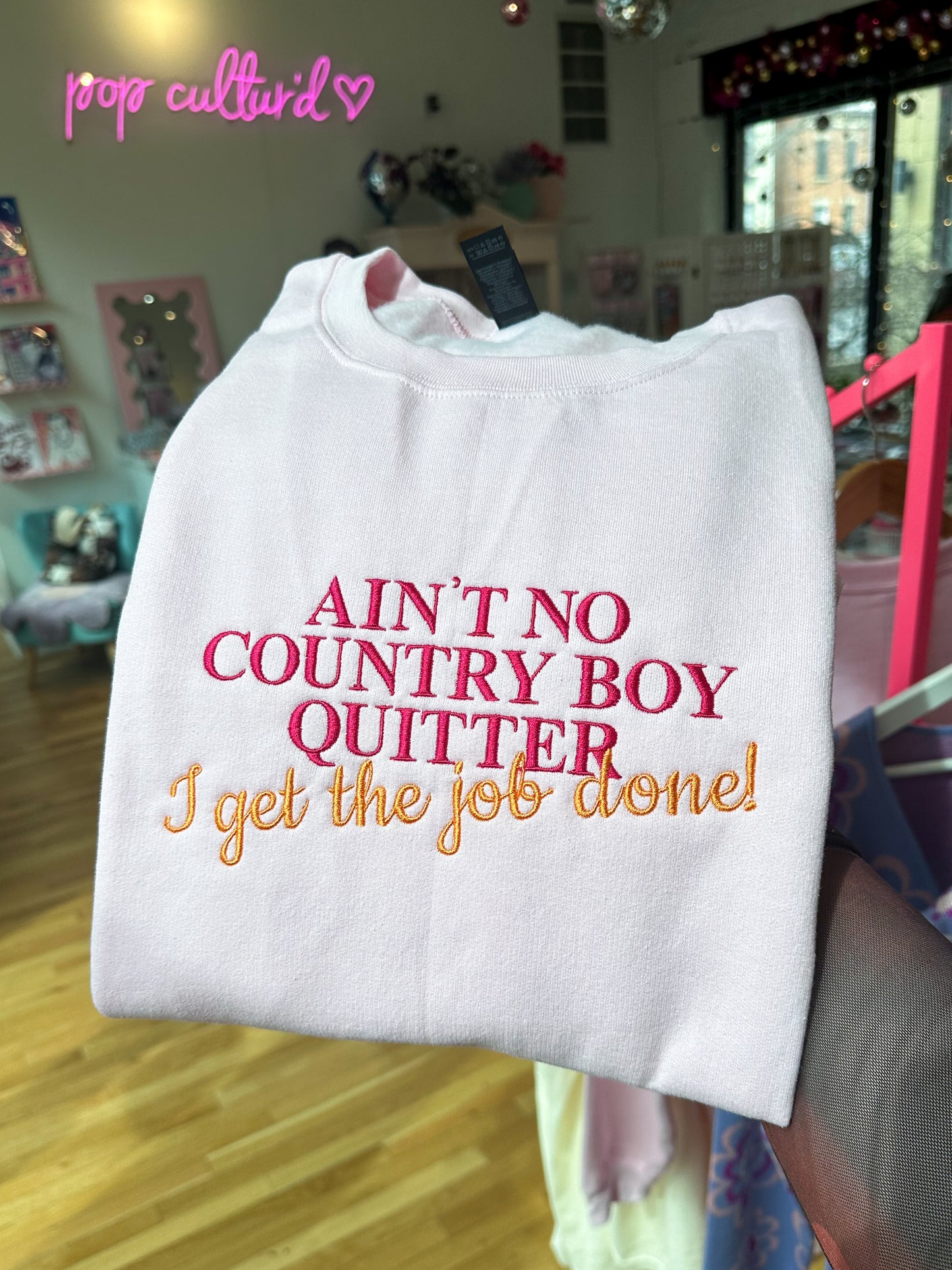 I Get The Job Done Embroidered Crewneck