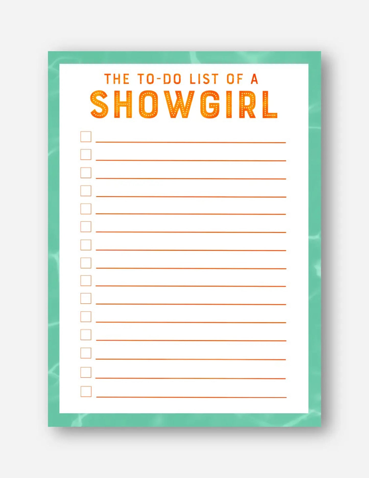 List Of A Showgirl Notepad
