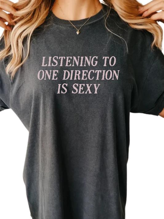 Listening to 1D Is Sexy Embroidered Tee