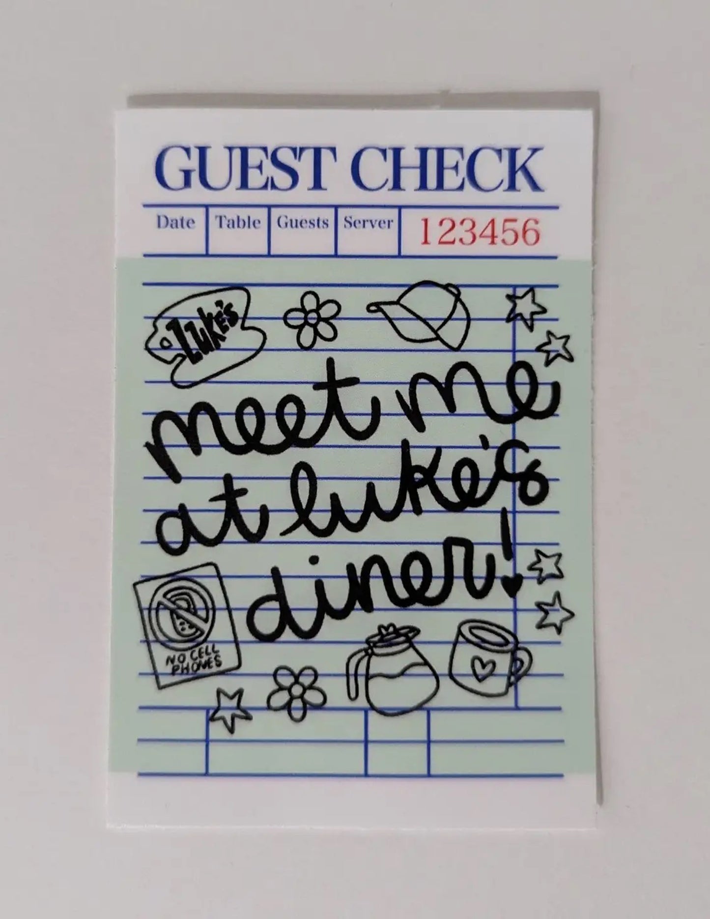 Meet Me At Luke's Guest Check Sticker