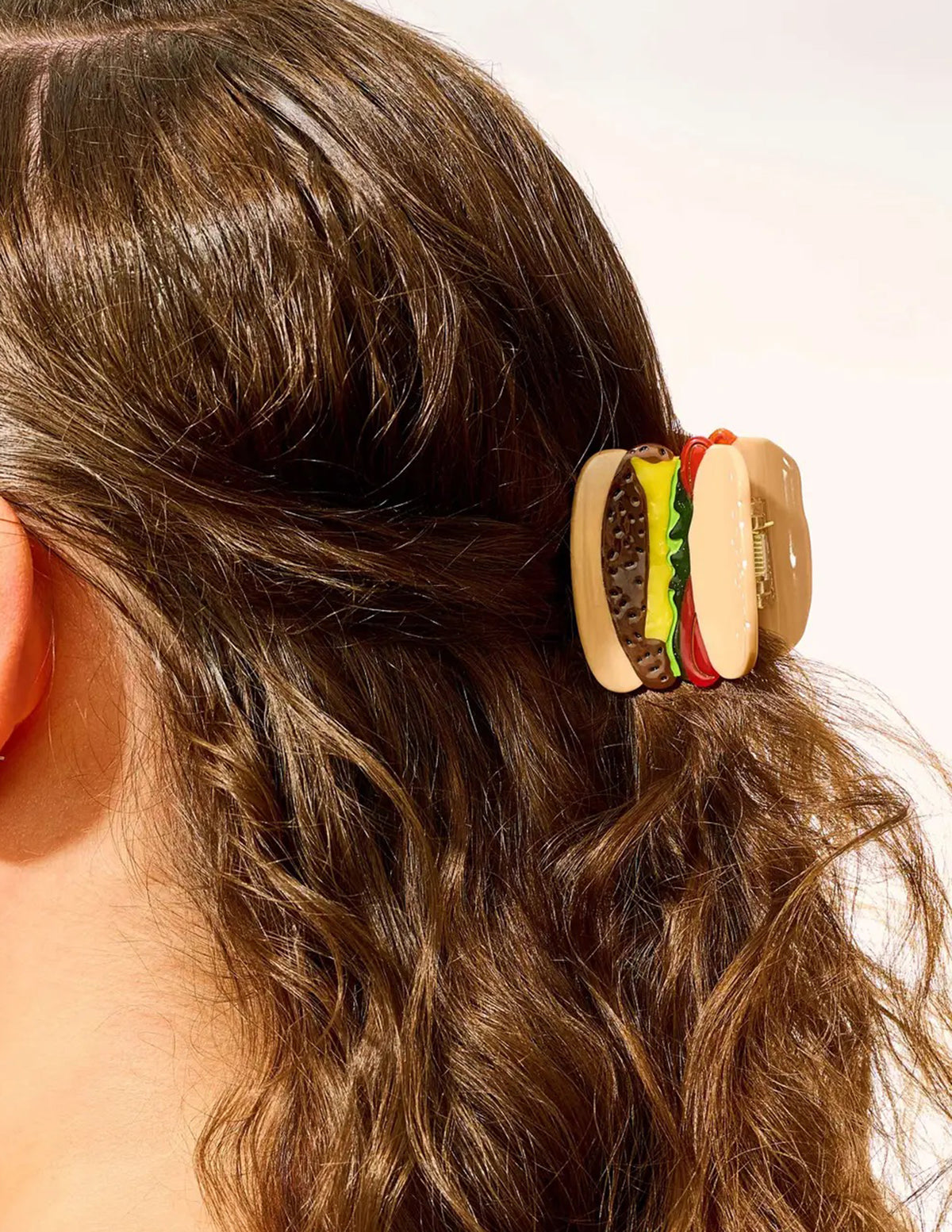 Mini Burger Hair Claw Clip