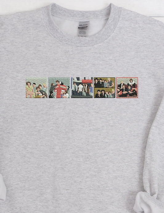 One Direction Albums Embroidered Crewneck