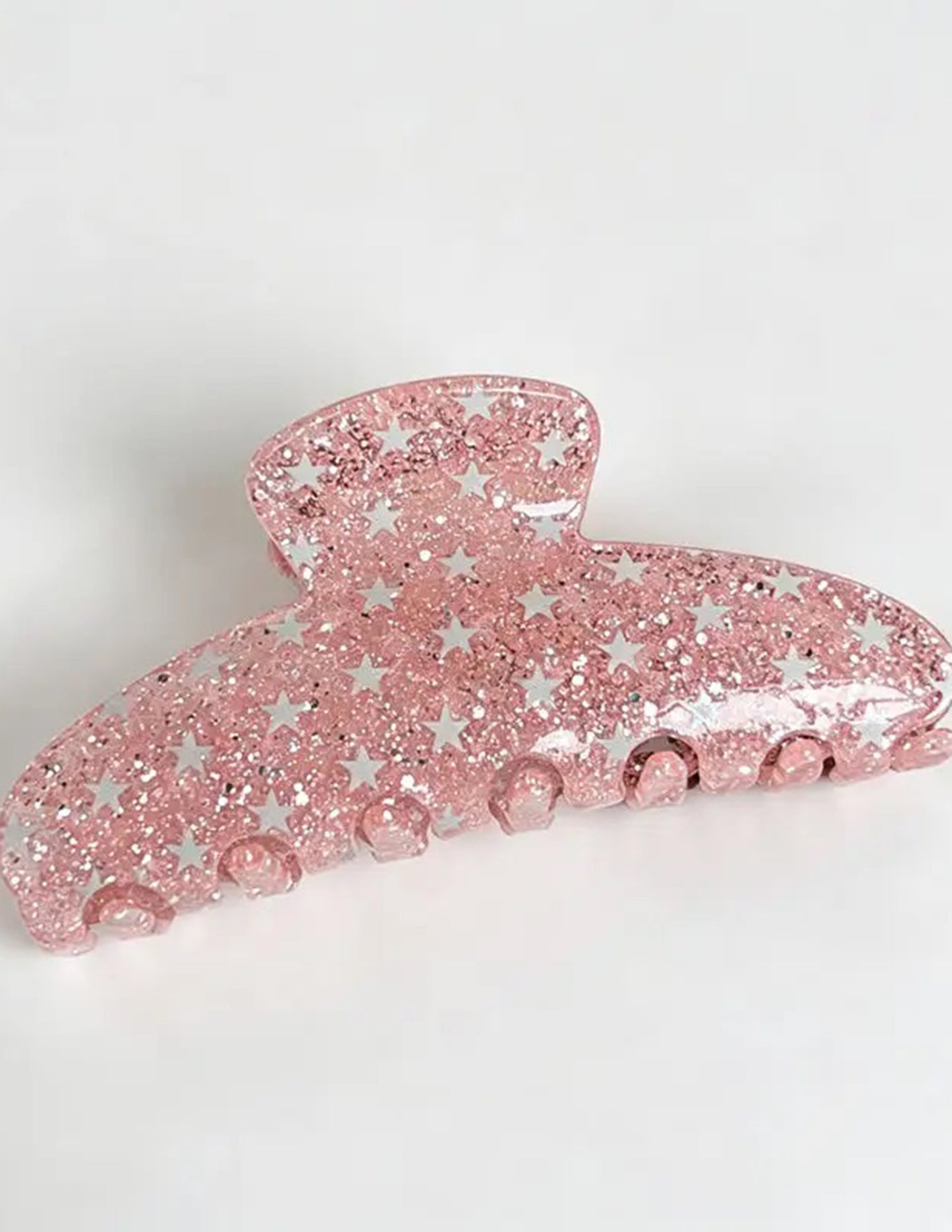 Pink Glitter Star Claw Clip
