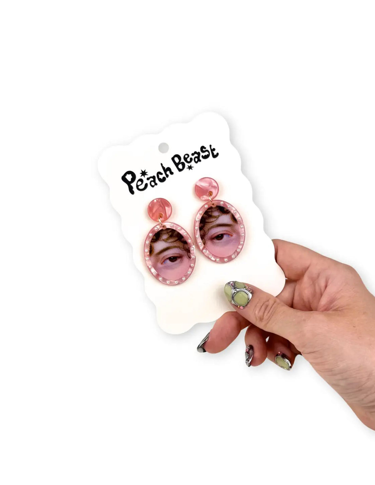 Pink Lover's Eye Earrings