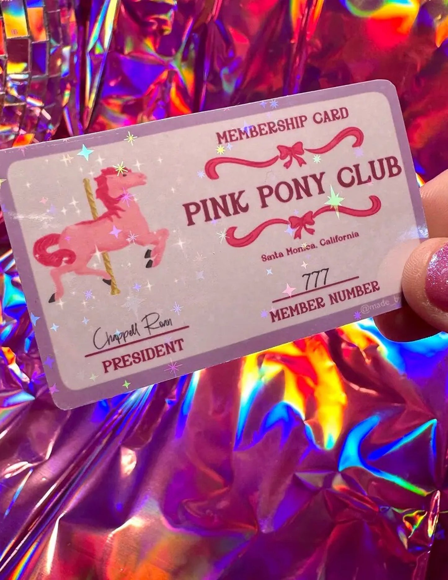 Pink Pony Club Holo Sticker