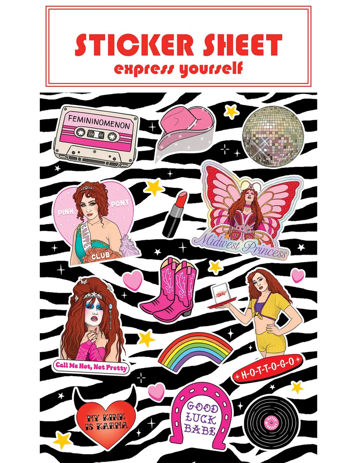 Pink Pop Star Sticker Sheet
