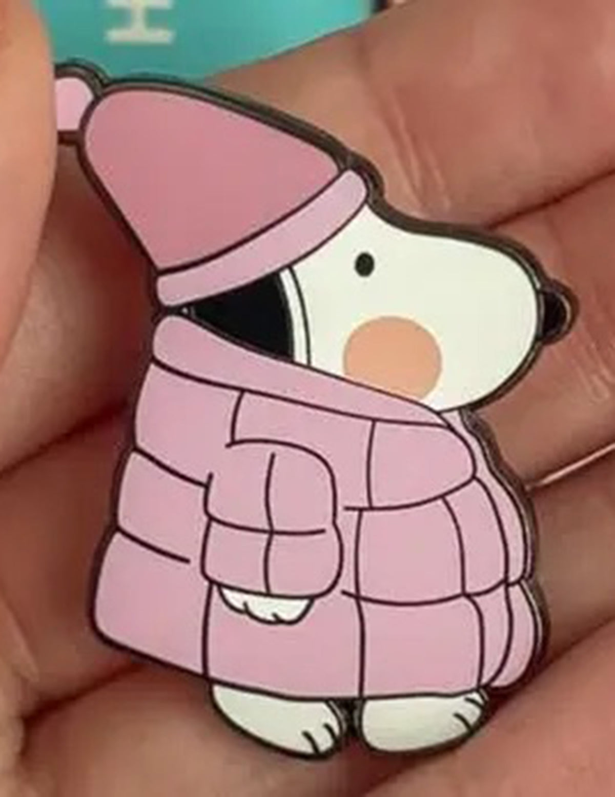 Pink Puffer Dog Enamel Pin