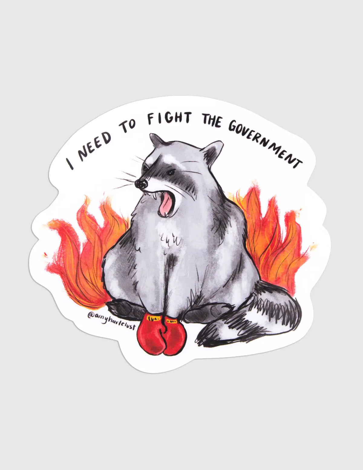 Raccoon Fighter Sticker