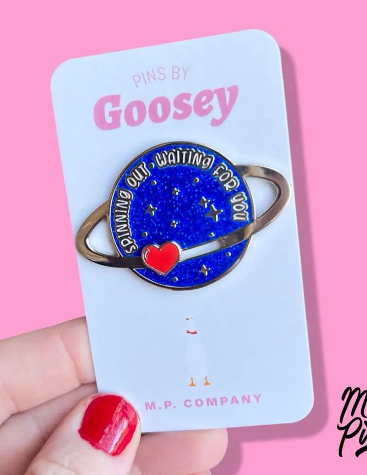 Satellite Heart Slider Pin