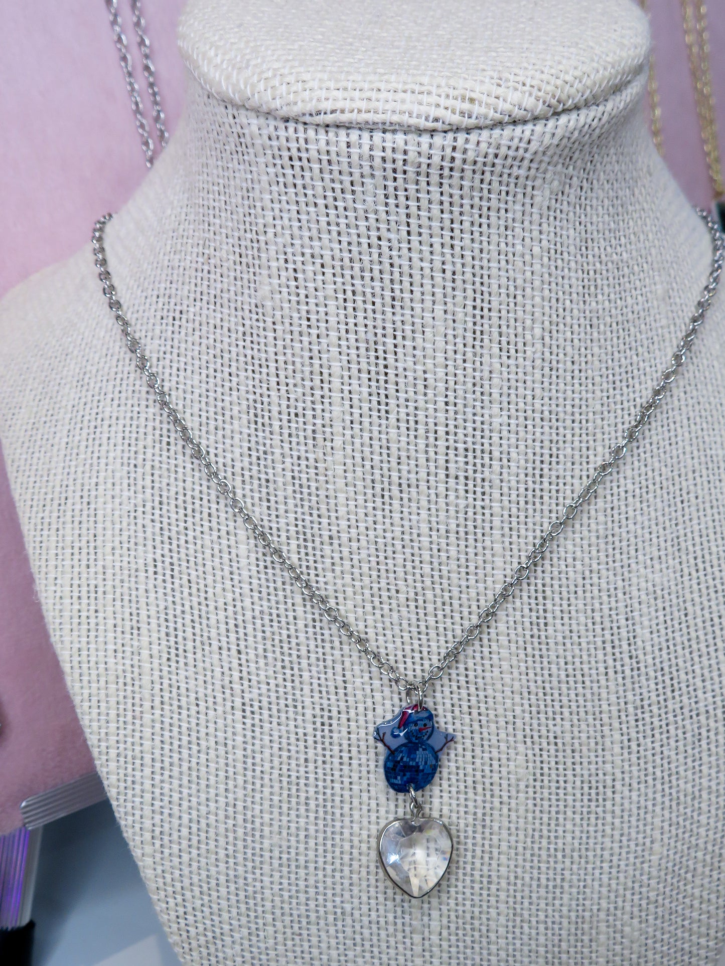 Snowman Pendant Charm Necklace