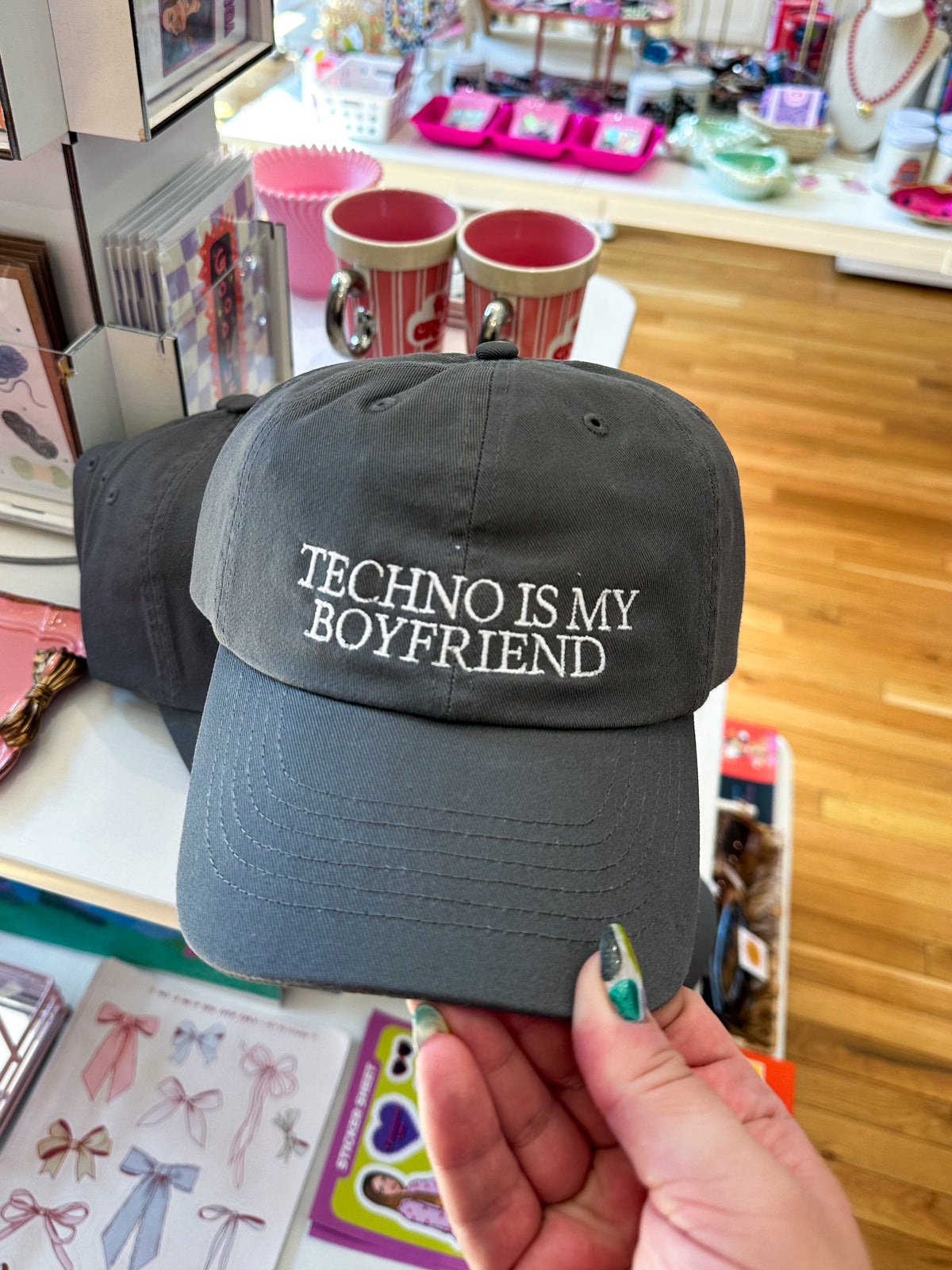 Techno Is My Boyfriend Embroidered Hat