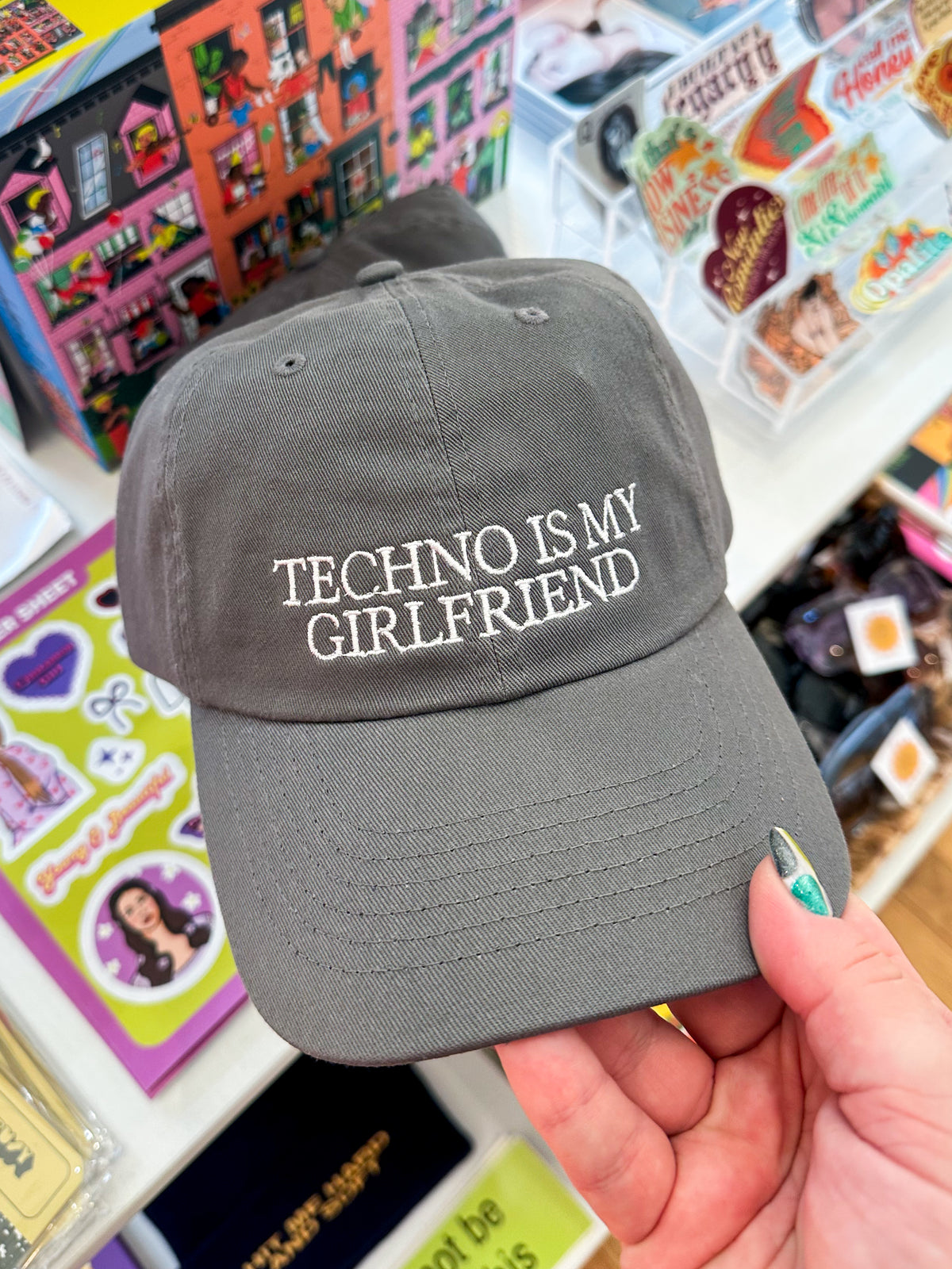 Techno Is My Girlfriend Embroidered Hat