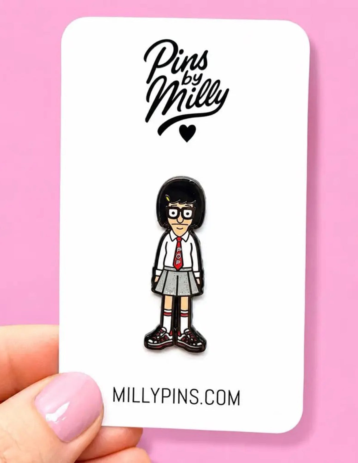 Tina Pop Tie Enamel Pin
