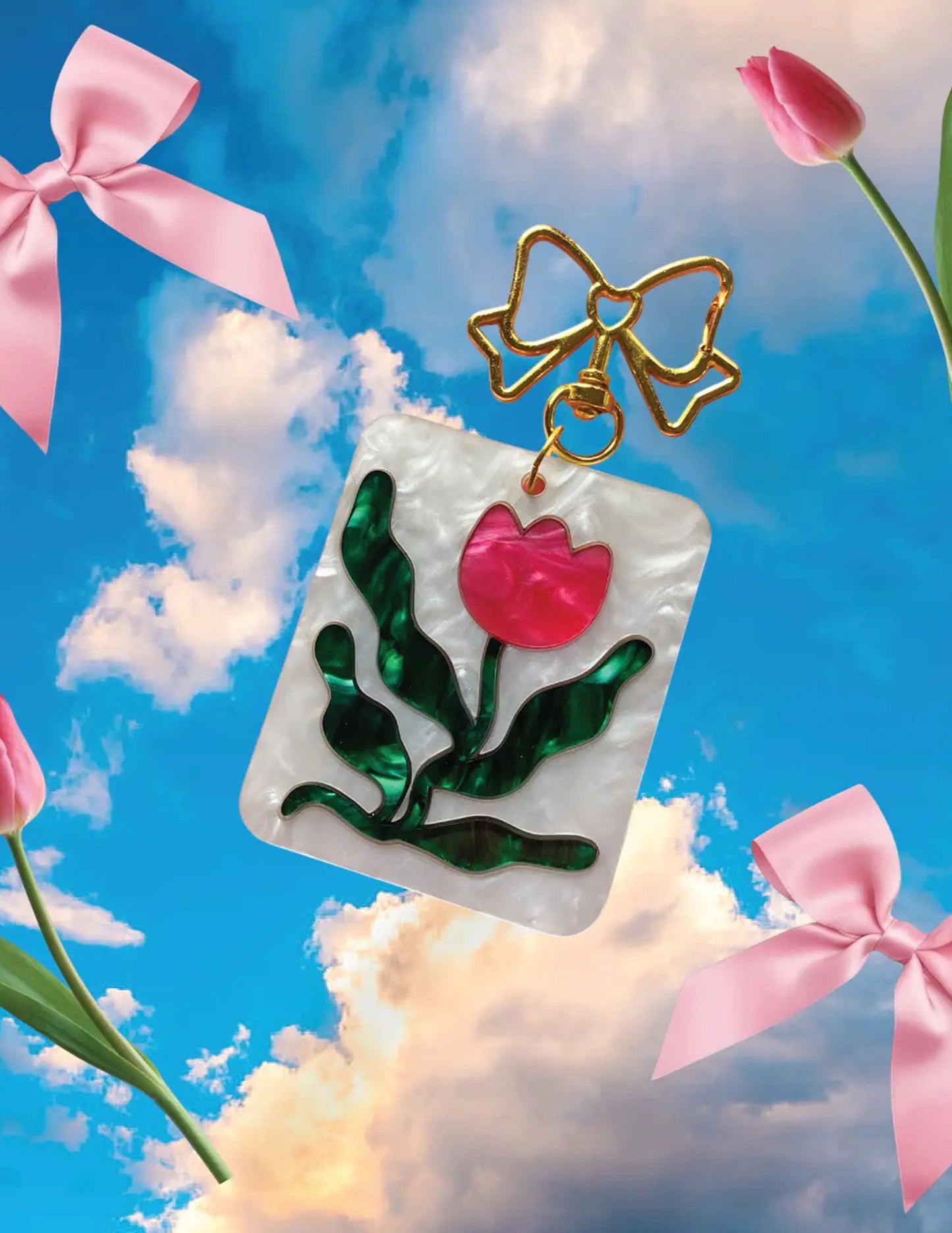 Wavy Tulip Keychain