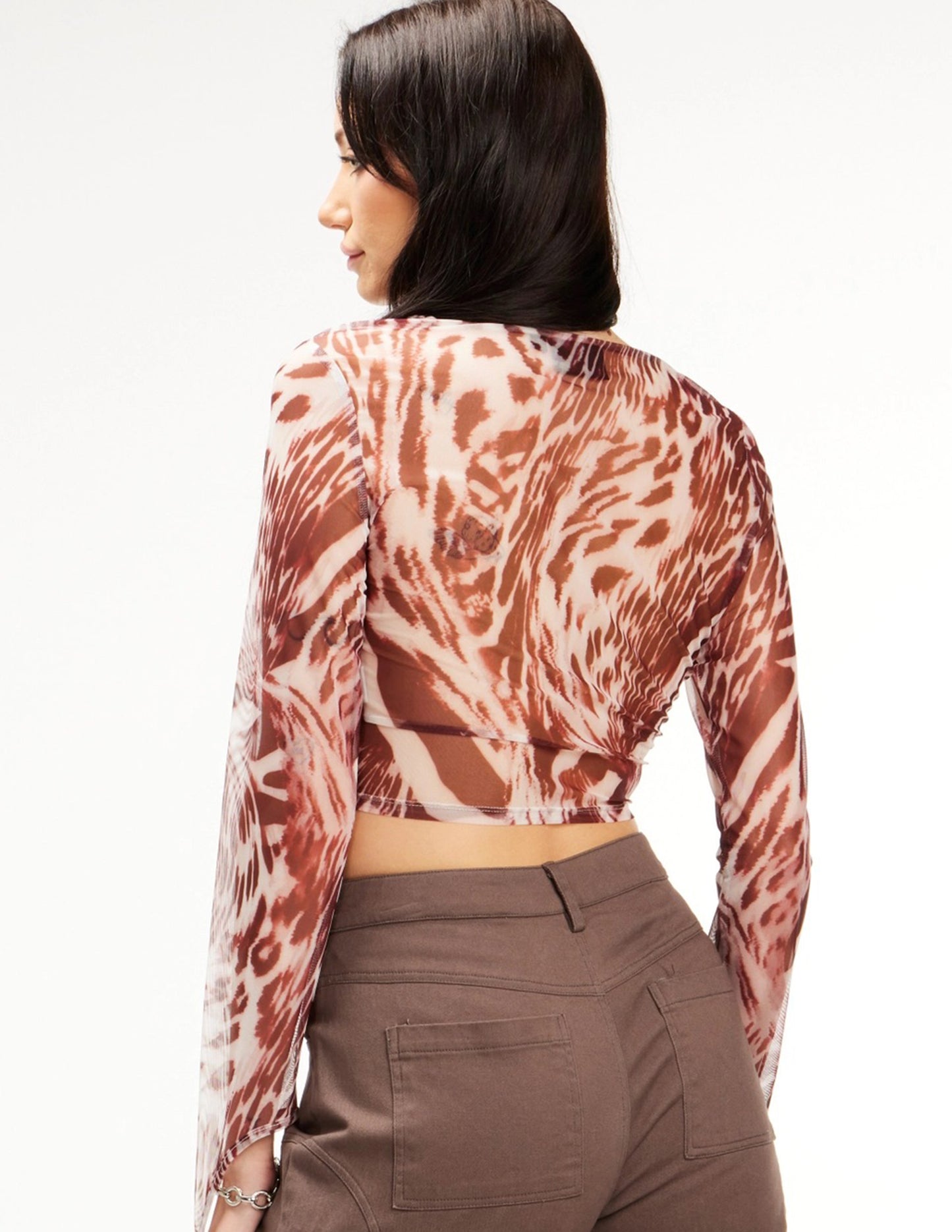 Wild Mocha Sheer Top