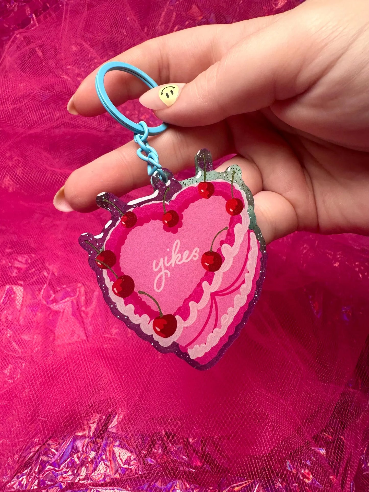 Yikes Cake Keychain
