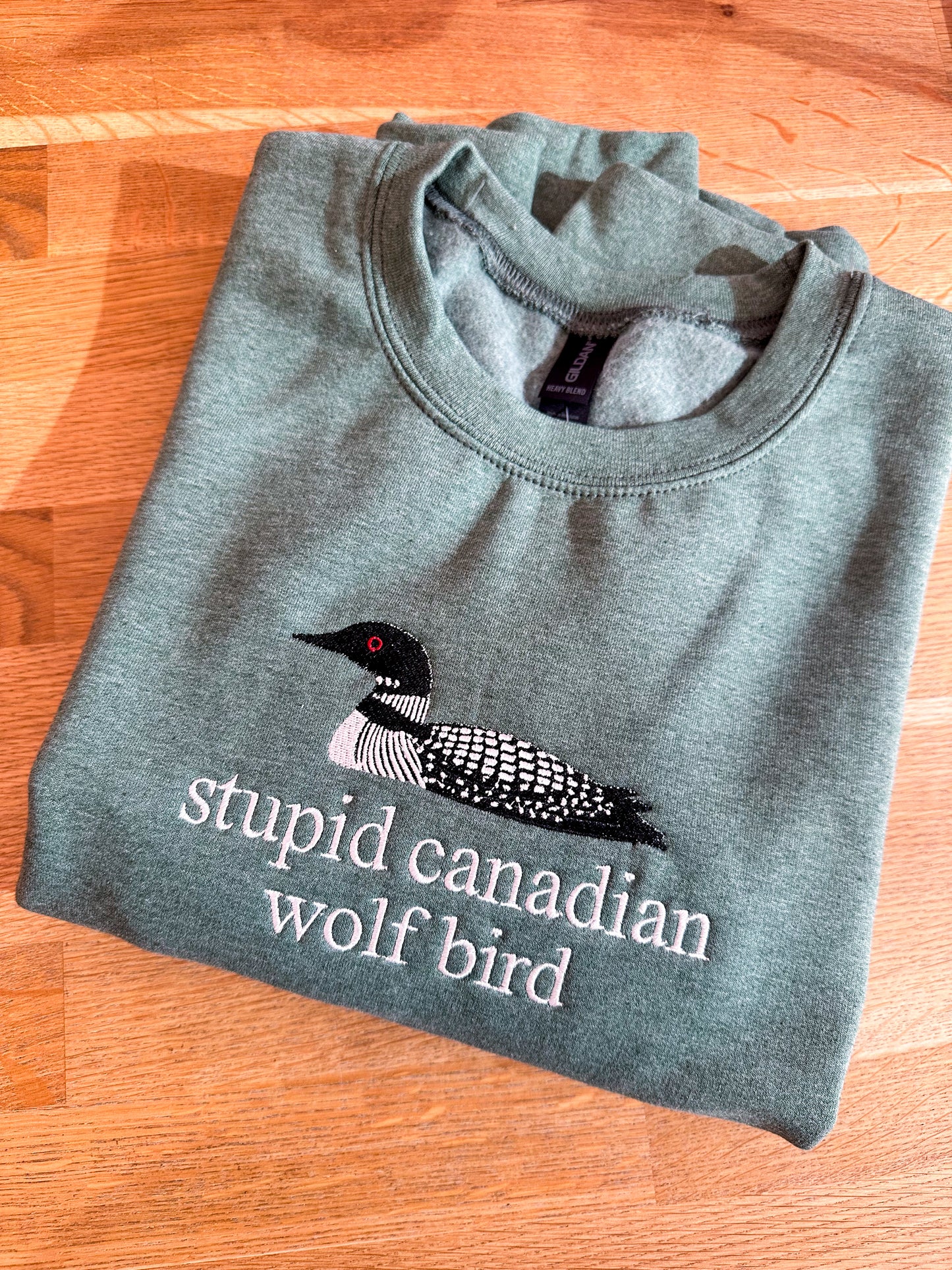 Wolf Bird Embroidered Crewneck