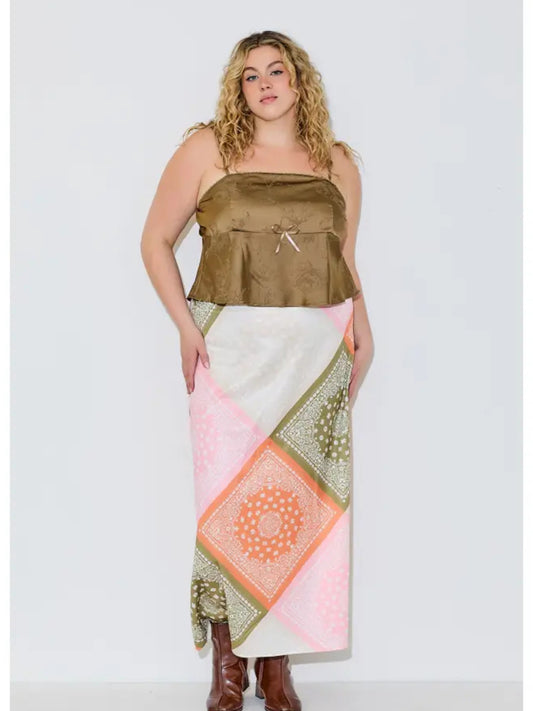 Chelsea Satin Midi Skirt
