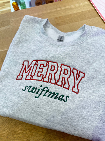 Merry Swiftmas Embroidered Crewneck