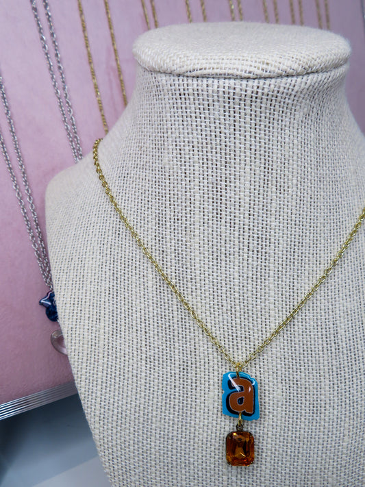 Initial Pendant Charm Necklace