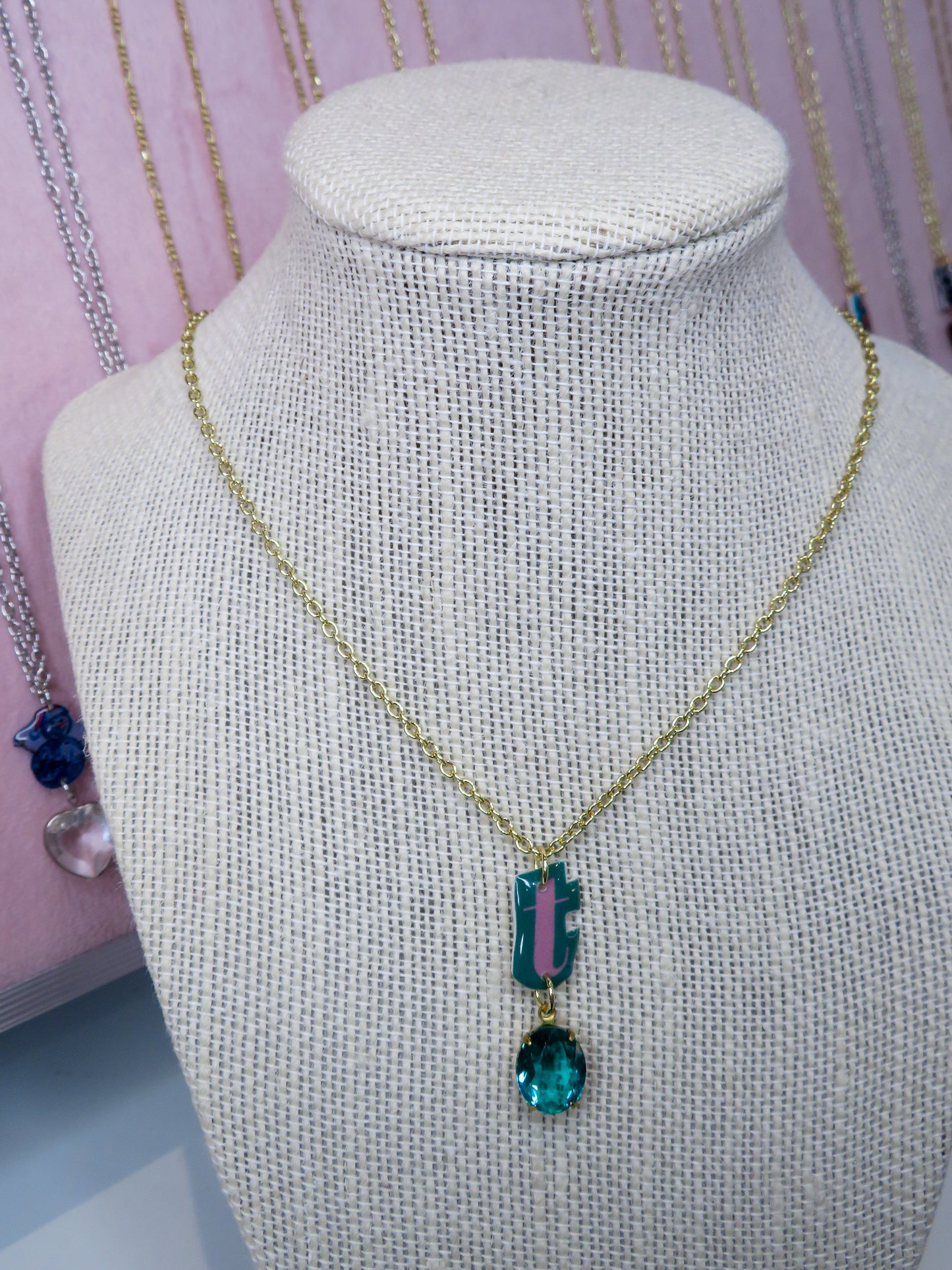 Initial Pendant Charm Necklace