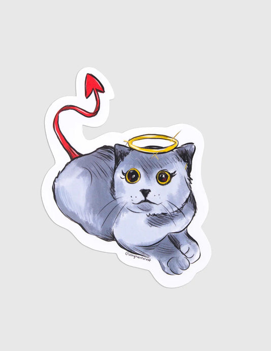 Angel Demon Kitty Sticker