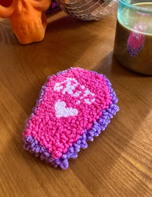 Barbie Coffin Mug Rug