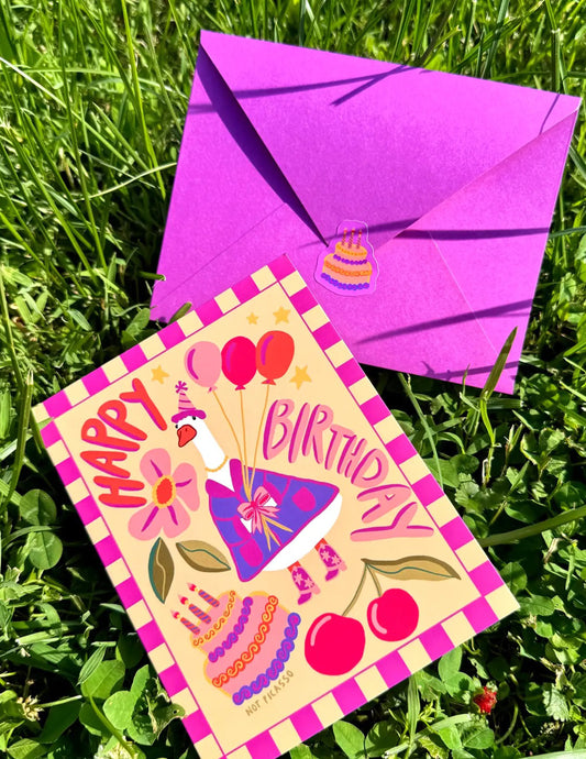 Birthday Goose Greeting Card