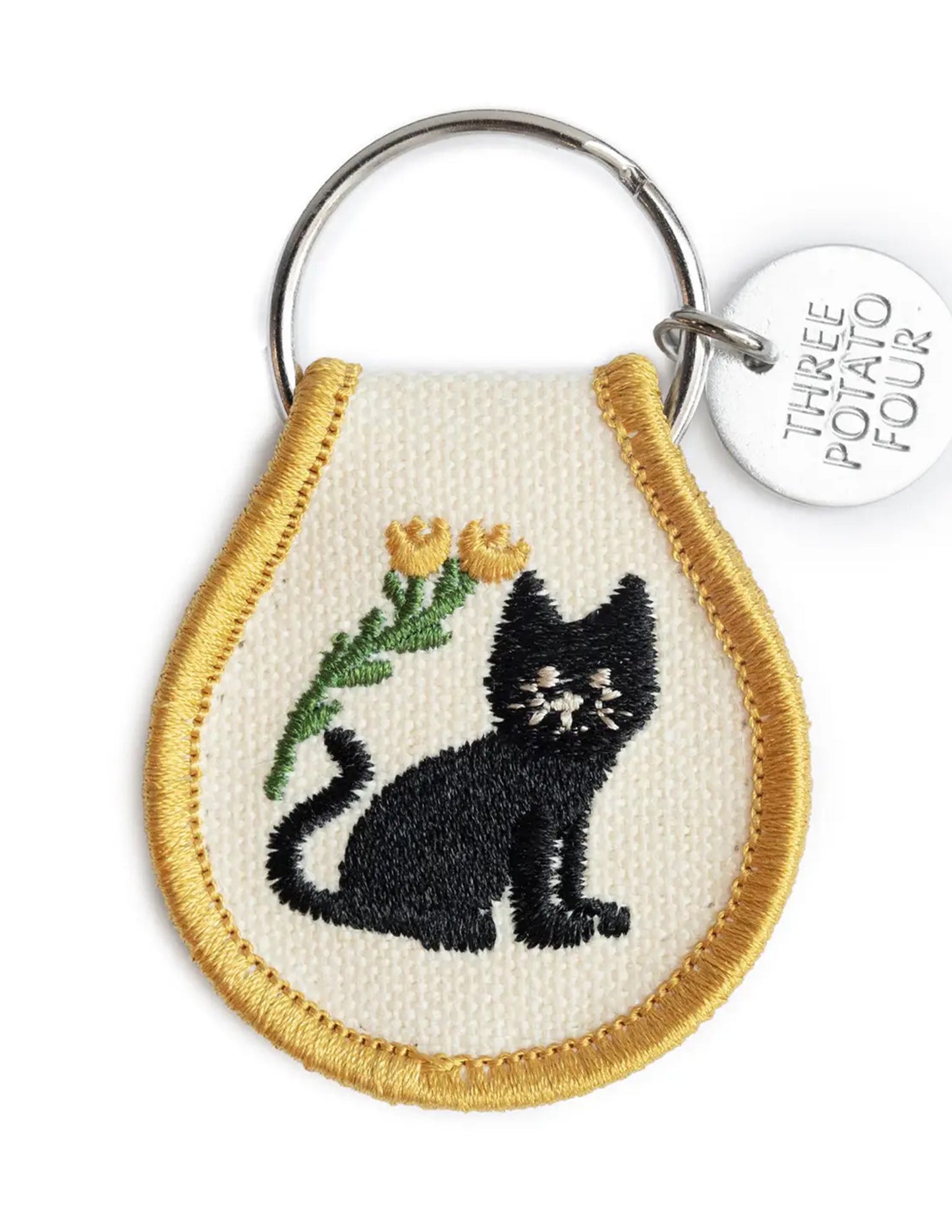 Black Cat Patch Keychain