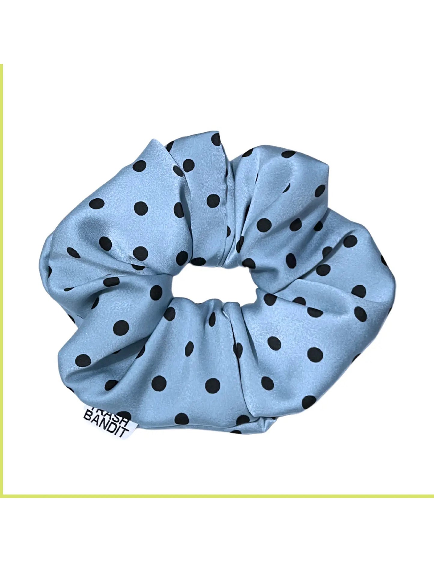 Blue-Black Polka Dot Scrunchie