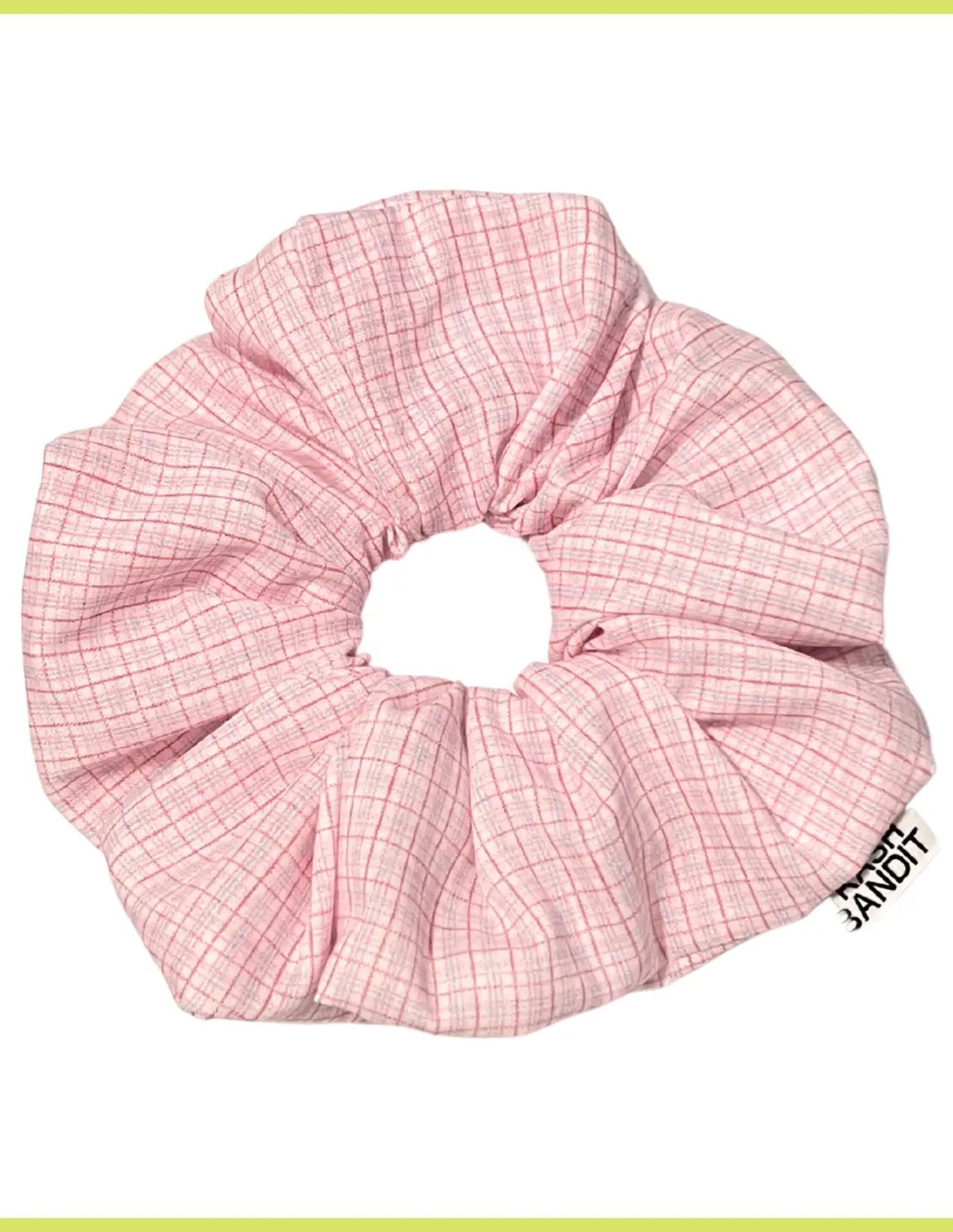 Blue-Pink Plaid Scrunchie