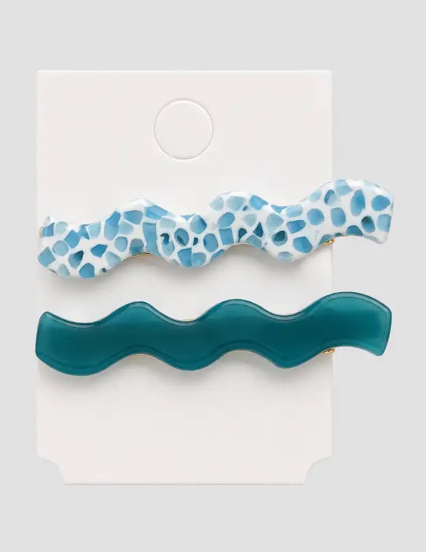 Blue Squiggle Clip Set